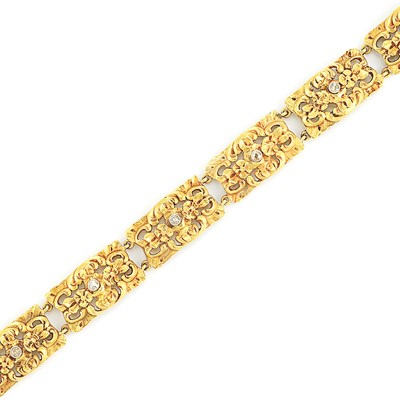 Lot 626 - Gold and Diamond Bracelet