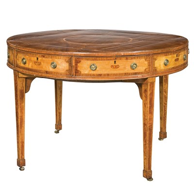 Lot 458 - George III Mahogany and Satinwood Rent Table...