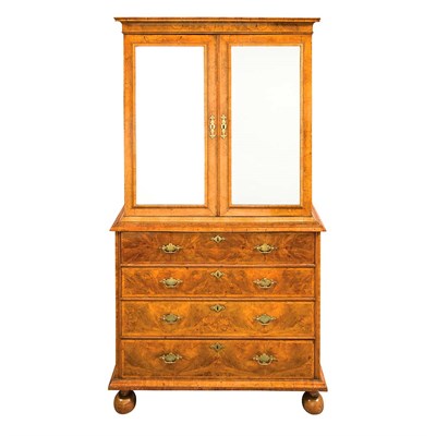 Lot 338 - George II Feather Banded Walnut Bureau...