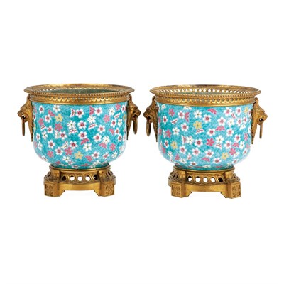 Lot 527 - Pair of Louis XVI Style Gilt-Bronze Mounted...