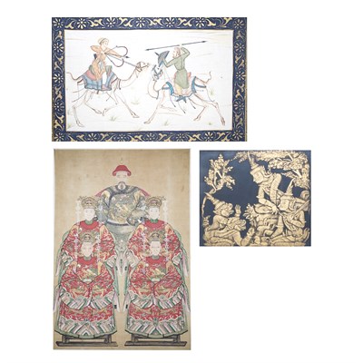 Lot 122 - Group of Eight Asian Pictures Height of...