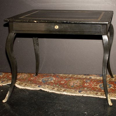 Lot 129 - Louis XV Style Black Painted Writing Table...