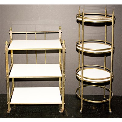 Lot 147A - Two Neoclassical Style Glass and Brass...