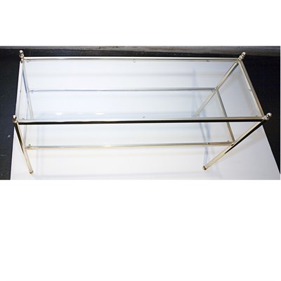 Lot 159A - Brass and Glass Two-Tier Console Height 27...