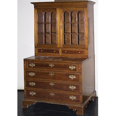 Lot 165A - George III Mahogany Bookcase Cabinet Height 67...