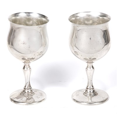 Lot 344 - Set of Six Sterling Silver Goblets Total...