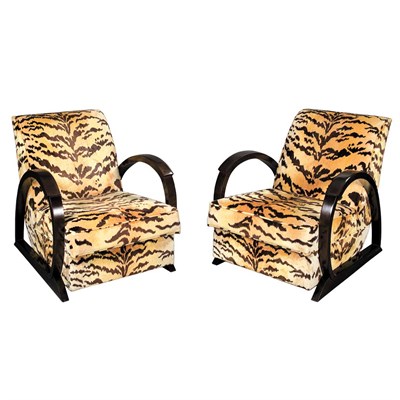 Lot 147 - Pair of Art Deco Style Armchairs France, 20th...