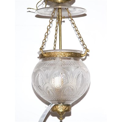 Lot 463 - Empire Style Gilt-Metal and Glass Lantern...