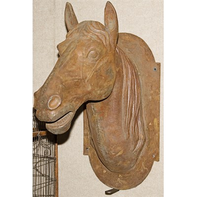 Lot 389 - Painted Iron Head of a Horse Height 31 inches,...