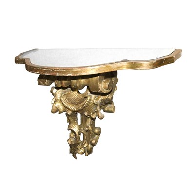 Lot 163 - Rococo Style Gilt and Carved Wood Console The...