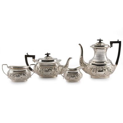 Lot 226 - Edward VII Silver Coffee and Tea Service...