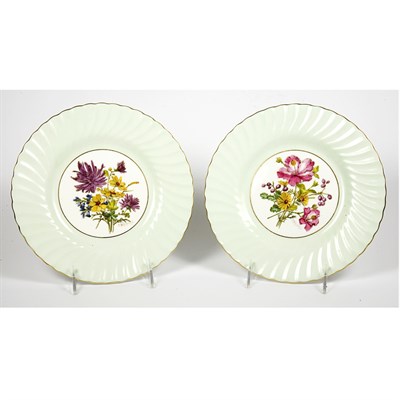 Lot 496 - Set of Twelve Mintons Floral Decorated...