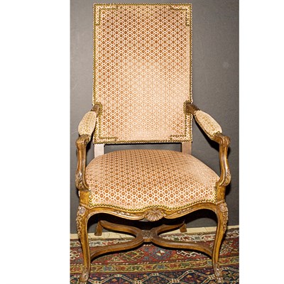 Lot 544 - Louis XVI Style Walnut Fauteuil