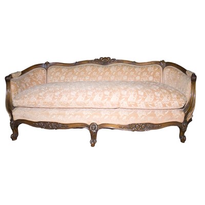 Lot 583 - Louis XV Style Carved Mahogany Settee The...