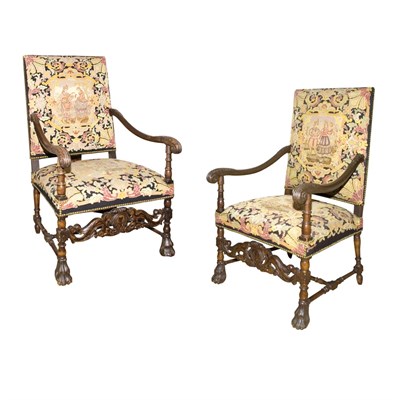 Lot 199 - Pair of Baroque Style Needlepoint Upholstered...