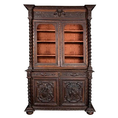Lot 340 - Renaissance Revival Carved Oak Buffet Third...