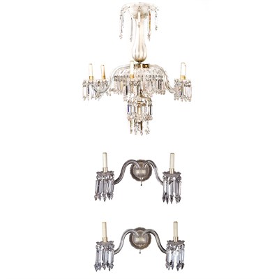 Lot 515 - Louis XVI Style Cut Glass Six-Light Chandelier...