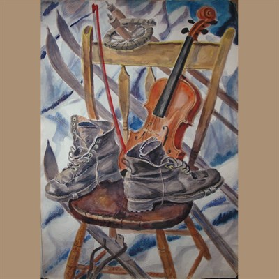Lot 21 - Bertram Hartman American, 1882-1960 Ski Boots,...