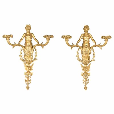 Lot 143 - Companion Pair of Louis XVI Style Gilt-Bronze...