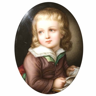 Lot 385 - Framed Continental Painted Porcelain Plaque of...