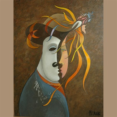 Lot 53 - Manner of Andre Marchand Surreal Faces Bears...