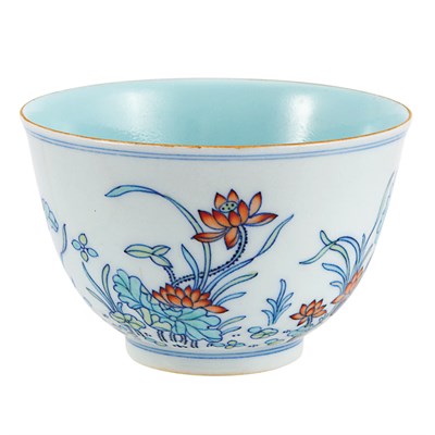 Lot 117 - Chinese Wucai Glazed Porcelain Cup Qianlong...