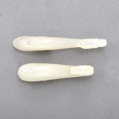 Lot 362 - Two Chinese White Jade Small Belthooks...