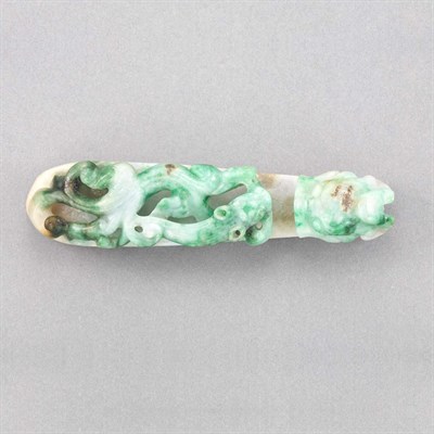 Lot 236 - Chinese Jadeite Belthook 19th Century Carved...