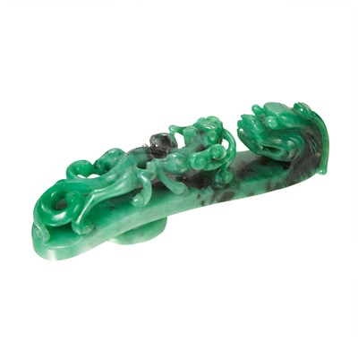 Lot 237 - Chinese Jadeite Belthook 19th Century Carved...