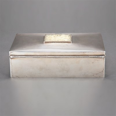 Lot 419 - Sterling Silver Box with Chinese Jade Inset...