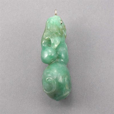Lot 256 - Chinese Green Jade Pendant 19th Century In the...