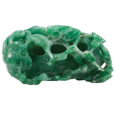 Lot 445 - Chinese Jadeite Pendant 19th Century Carved in...