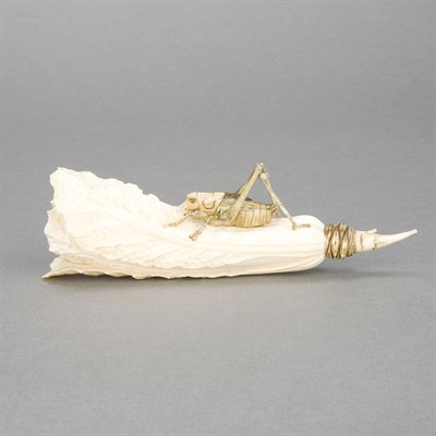 Lot 108 - Chinese Polychrome Painted Ivory Cabbage Late...