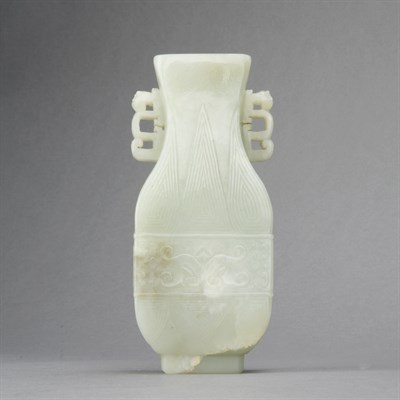 Lot 418 - Chinese Celadon Jade Vase 19th Century Of...