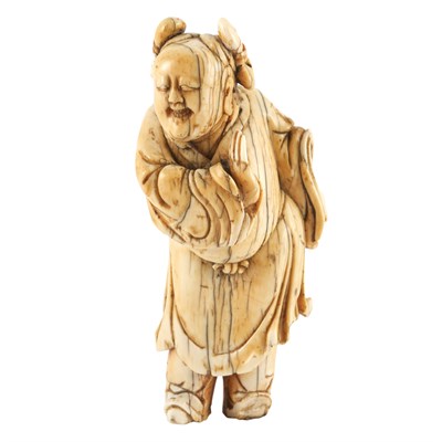 Lot 189 - Chinese Ivory Boy Ming Dynasty Standing...