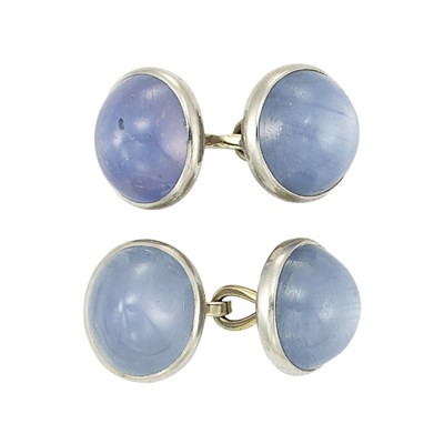 Lot 618 - Pair of Star Sapphire Cufflinks