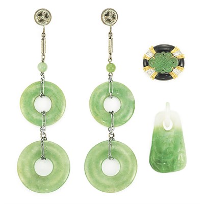 Lot 410 - Group of Jade Jewelry