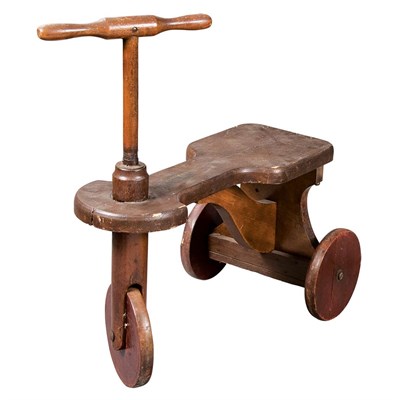 Lot 215 - American Painted Wood Tricycle Length 27 inches.