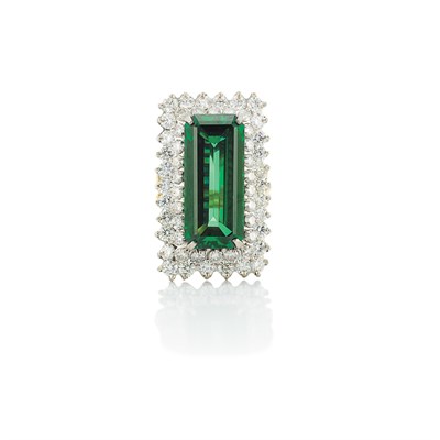 Lot 110 - Tourmaline and Diamond Ring
