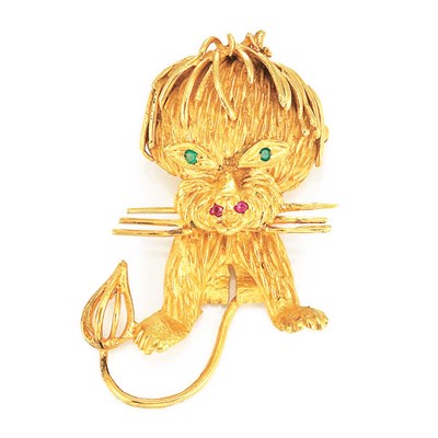 Lot 421 - Gold and Gem-Set Dog Brooch