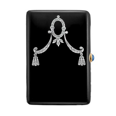 Lot 252 - Gold, Platinum, Black Enamel and Diamond Case