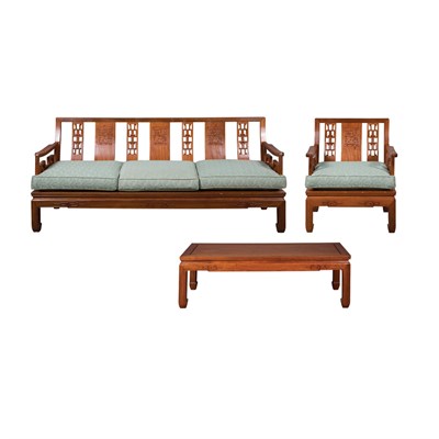 Lot 102 - Suite of Chinese Hardwood Furniture Comprising...