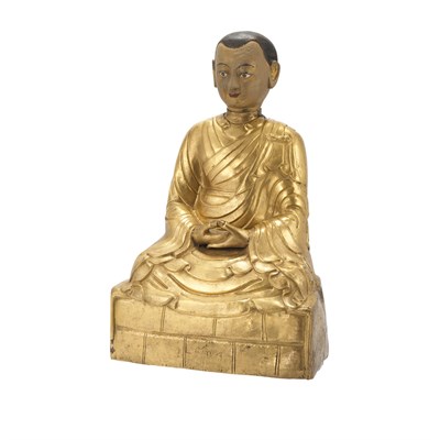 Lot 32 - Sino Tibetan Gilt-Copper Figure of the Arhat...
