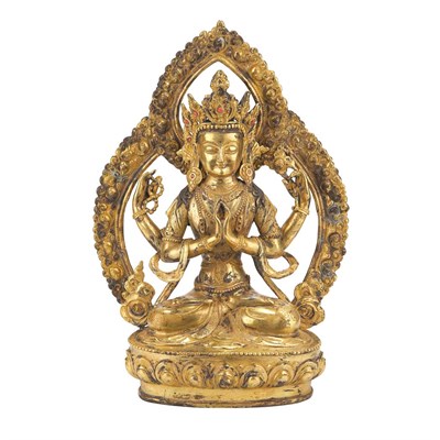 Lot 22 - Tibetan Gilt-Bronze Bodhisattva 18th/19th...