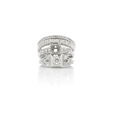 Lot 532 - Three Diamond Rings and Ring Mounting