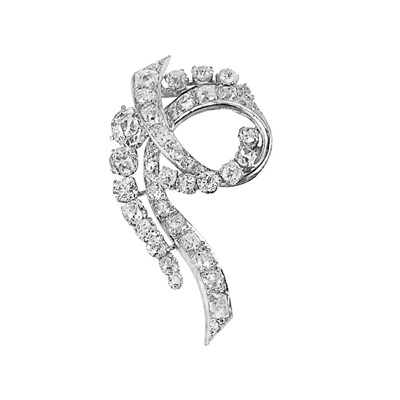 Lot 257 - White Gold and Diamond Clip-Brooch, Mauboussin