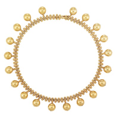 Lot 649 - Ball Fringe Necklace
