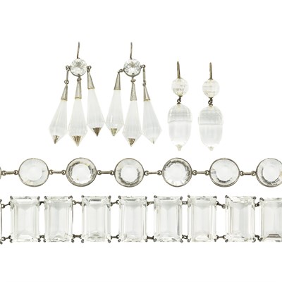 Lot 690 - Group of Rock Crystal Jewelry