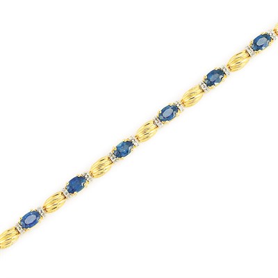 Lot 84 - Gold, Sapphire and Diamond Bracelet