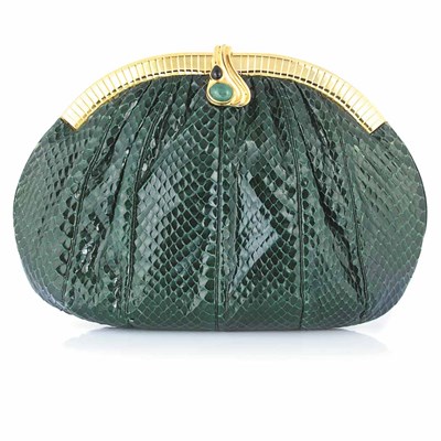 Lot 924 - Forest Green Karung Purse, Judith Leiber